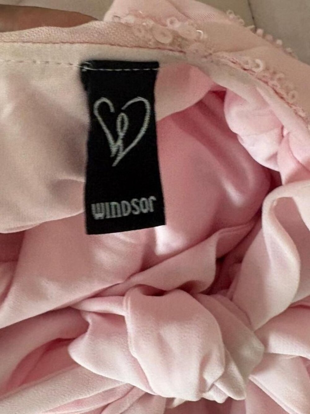 Pink windsor coquette beaded bow prom dress - Picture 2 of 5
